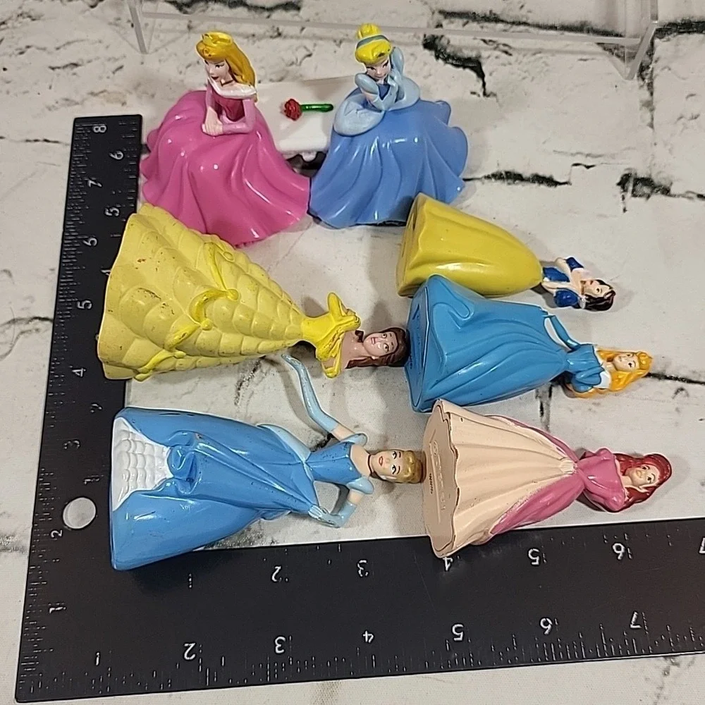 Disney Princess Figures Lot Belle Ariel Cinderella Sleeping Beauty Cake Toppers‎